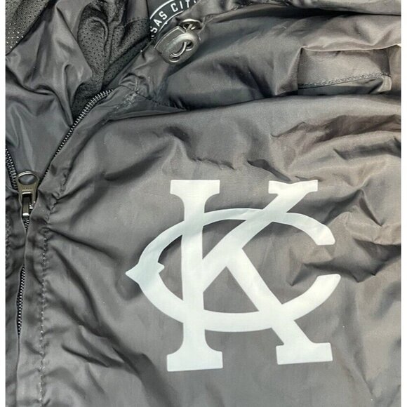 Kansas City Monarchs Negro Leagues Baseball Black Windbreaker Jacket Size S - Picture 3 of 5